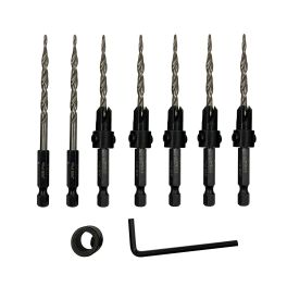 Countersink Drill Bit – 5 Pc Pro Set- #6 with 2 extra bit