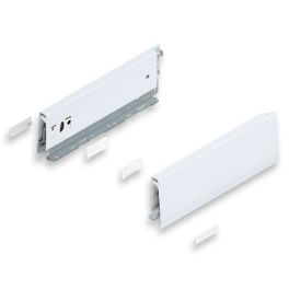 MERIVOBOX SILK WHITE drawer side, height M (91 mm), NL=270 mm, right+left