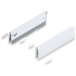 MERIVOBOX SILK WHITE drawer side, height M (91 mm), NL=350 mm, right+left