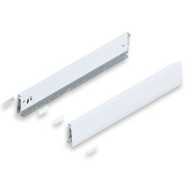 MERIVOBOX SILK WHITE drawer side, height M (91 mm), NL=550 mm, right+left