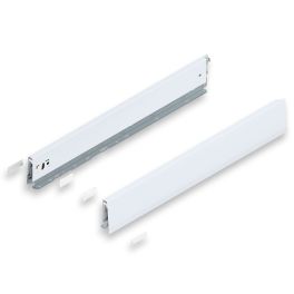 MERIVOBOX SILK WHITE drawer side, height M (91 mm), NL=600 mm, right+left
