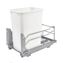 35 Qrt Pull-Out Waste Container Soft-Close White  10.88 in (276 mm) W x 22.25 in (565 mm) D x 19 in (483 mm) H