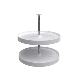 24 in White Polymer Full Circle Lazy Susans 2-Shelf White  24 in (610 mm) W x 24 in (610 mm) D x 26 in (660 mm) H