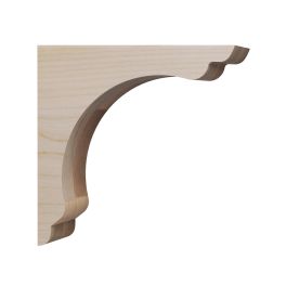 Wood Corbel Scalloped Overhang Bar Bracket - 10x3x10 - Maple With Corbel Rib | Federal Brace