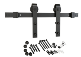 Barn door KIT flat rail surf mnt 6.5ft, matte black