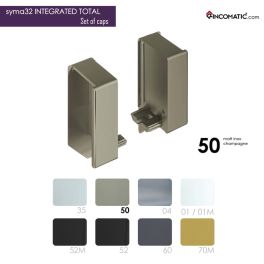 Set of End Caps SYMAG 32 Integrated-Total (Interior LEFT + Interior RIGHT) - Matt Inox Champagne