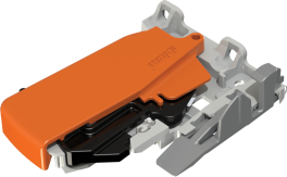 Locking device for TANDEM plus BLUMOTION 563/9 drawer runners Standard (Right) Orange