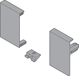 TANDEMBOX Interior front fixing bracket set (nylon) Ident R+L White / Grey