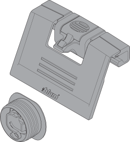 TANDEMBOX Handle for interior roll-out drawer Ident with latch R7037 Dust Grey