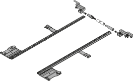 LEGRABOX lateral stabilizer set, NL=400 mm, CW=1400 mm, full ext., for cutting to size