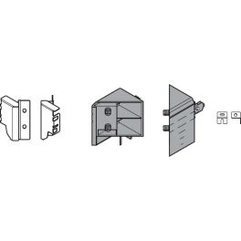 TANDEMBOX SPACE CORNER - fixing bracket sets for wood back Ident M Height White Aluminum