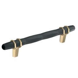 Amerock London 5-1/16(128) Inch Center to Center Handle Cabinet Pull Black Bronze/Golden Champagne