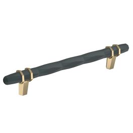 Amerock London 6-5/16(170) Inch Center to Center Handle Cabinet Pull Black Bronze/Golden Champagne