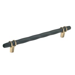 Amerock London 8(203) Inch Center to Center Handle Cabinet Pull Black Bronze/Golden Champagne