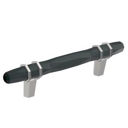 Amerock London 3-3/4(96) Inch Center to Center Handle Cabinet Pull Black Bronze/Polished Chrome