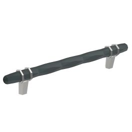 Amerock London 6-5/16(170) Inch Center to Center Handle Cabinet Pull Black Bronze/Polished Chrome