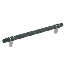 Amerock London 8(203) Inch Center to Center Handle Cabinet Pull Black Bronze/Polished Chrome
