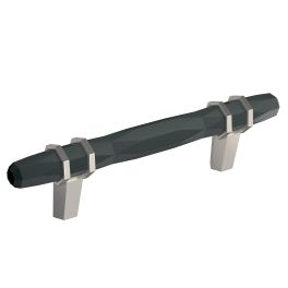 Amerock London 3-3/4(96) Inch Center to Center Handle Cabinet Pull Black Bronze/Satin Nickel