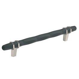 Amerock London 6-5/16(170) Inch Center to Center Handle Cabinet Pull Black Bronze/Satin Nickel