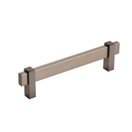 Amerock Mulino 5-1/16(128) Inch Center to Center Handle Cabinet Pull Black Brushed Nickel/Black Nickel