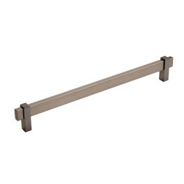 Amerock Mulino 10-1/16(256) Inch Center to Center Handle Cabinet Pull Black Brushed Nickel/Black Nickel