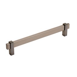 Amerock Mulino 7-9/16(192) Inch Center to Center Handle Cabinet Pull Black Brushed Nickel/Black Nickel