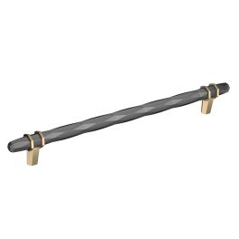 Amerock London 10-1/16(256) Inch Center to Center Handle Cabinet Pull Black Chrome/Golden Champagne