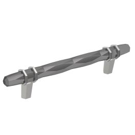 Amerock London 5-1/16(128) Inch Center to Center Handle Cabinet Pull Black Chrome/Polished Chrome