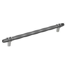 Amerock London 10-1/16(256) Inch Center to Center Handle Cabinet Pull Black Chrome/Polished Chrome