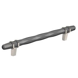 Amerock London 6-5/16(170) Inch Center to Center Handle Cabinet Pull Black Chrome/Satin Nickel