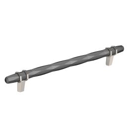 Amerock London 8(203) Inch Center to Center Handle Cabinet Pull Black Chrome/Satin Nickel