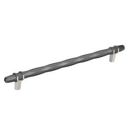 Amerock London 10-1/16(256) Inch Center to Center Handle Cabinet Pull Black Chrome/Satin Nickel