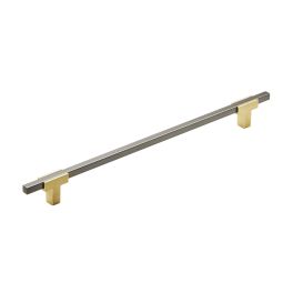 Amerock Urbanite 10-1/16(256) Inch Center to Center Handle Cabinet Pull Brushed Gold/Black Chrome