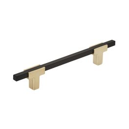 Amerock Urbanite 5-1/16(128) Inch Center to Center Handle Cabinet Pull Brushed Gold/Matte Black