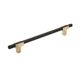 Amerock Urbanite 7-9/16(192) Inch Center to Center Handle Cabinet Pull Brushed Gold/Matte Black