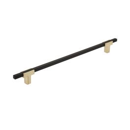 Amerock Urbanite 10-1/16(256) Inch Center to Center Handle Cabinet Pull Brushed Gold/Matte Black