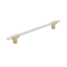 Amerock Urbanite 7-9/16(192) Inch Center to Center Handle Cabinet Pull Brushed Gold/White