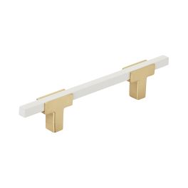 Amerock Urbanite 3-3/4(96) Inch Center to Center Handle Cabinet Pull Brushed Gold/White