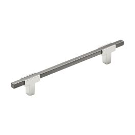 Amerock Urbanite 6-5/16(160) Inch Center to Center Handle Cabinet Pull Polished Chrome/Black Chrome