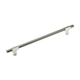 Amerock Urbanite 10-1/16(256) Inch Center to Center Handle Cabinet Pull Polished Chrome/Black Chrome