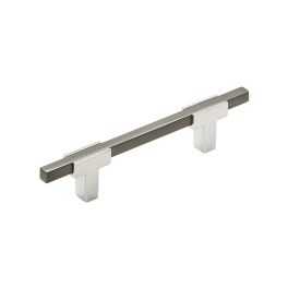 Amerock Urbanite 3-3/4(96) Inch Center to Center Handle Cabinet Pull Polished Chrome/Black Chrome