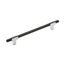 Amerock Urbanite 7-9/16(192) Inch Center to Center Handle Cabinet Pull Polished Chrome/Brushed Matte Black