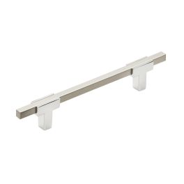 Amerock Urbanite 5-1/16(128) Inch Center to Center Handle Cabinet Pull Polished Chrome/Satin Nickel