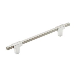 Amerock Urbanite 6-5/16(160) Inch Center to Center Handle Cabinet Pull Polished Chrome/Satin Nickel