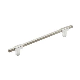 Amerock Urbanite 7-9/16(192) Inch Center to Center Handle Cabinet Pull Polished Chrome/Satin Nickel