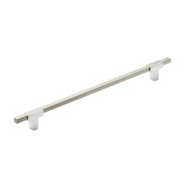 Amerock Urbanite 10-1/16(256) Inch Center to Center Handle Cabinet Pull Polished Chrome/Satin Nickel