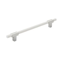 Amerock Urbanite 7-9/16(192) Inch Center to Center Handle Cabinet Pull Polished Chrome/White