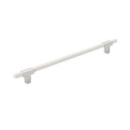 Amerock Urbanite 10-1/16(256) Inch Center to Center Handle Cabinet Pull Polished Chrome/White