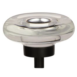Amerock Glacio 1-3/4(44) Inch Lenght Cabinet Knob Clear/Black Bronze