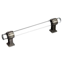 Amerock Glacio 5-1/16(128) Inch Center to Center Handle Cabinet Pull Clear/Gunmetal